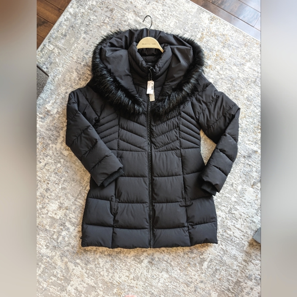 Reitmans Women's Faux Fur Quilted Winter Jacket Medium